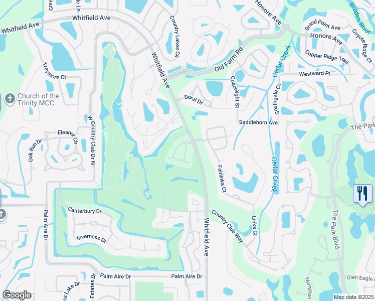 map of restaurants, bars, coffee shops, grocery stores, and more near 5619 Avista Drive in Sarasota