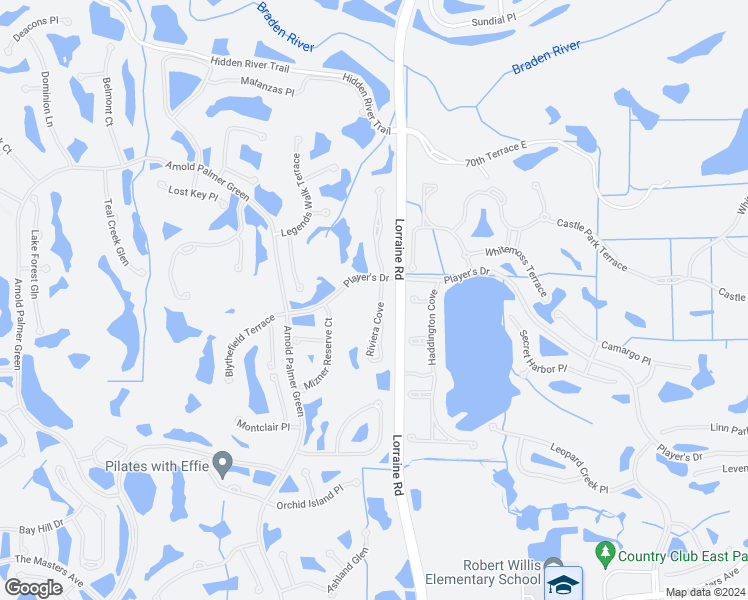 map of restaurants, bars, coffee shops, grocery stores, and more near 7324 Riviera Cove in Bradenton