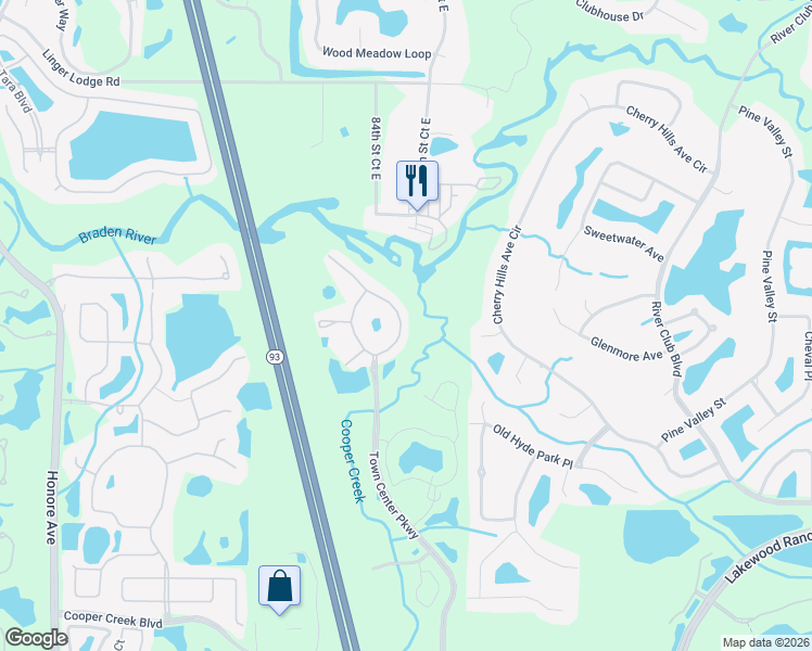 map of restaurants, bars, coffee shops, grocery stores, and more near 950 White Sage Loop in Bradenton