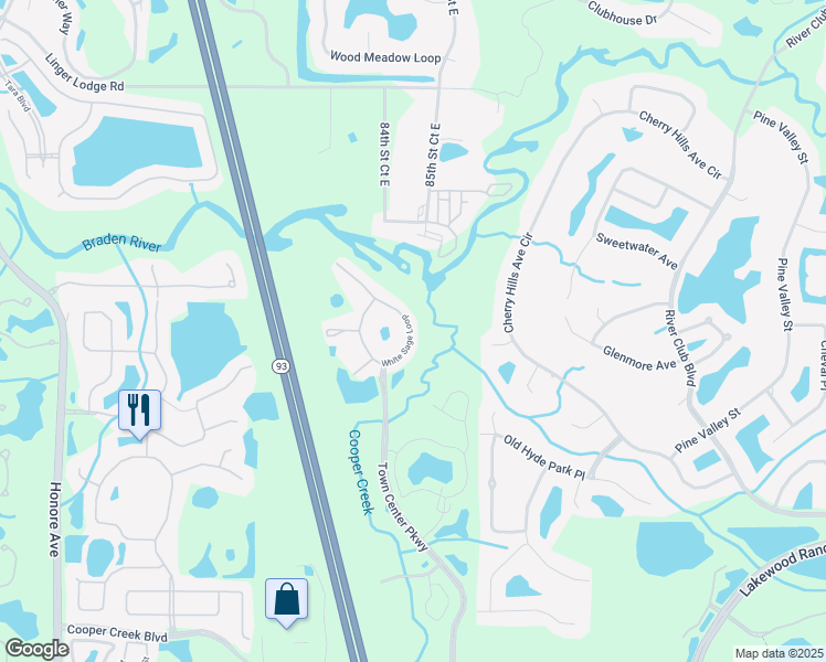 map of restaurants, bars, coffee shops, grocery stores, and more near 950 White Sage Loop in Bradenton