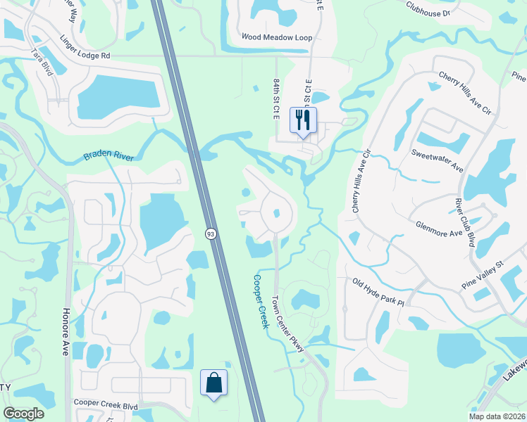 map of restaurants, bars, coffee shops, grocery stores, and more near 8851 White Sage Loop in Lakewood Ranch