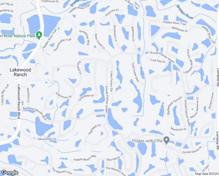map of restaurants, bars, coffee shops, grocery stores, and more near 7316 Lake Forest Glen in Lakewood Ranch
