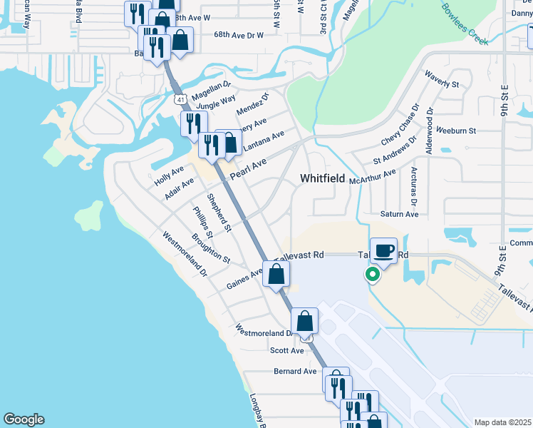 map of restaurants, bars, coffee shops, grocery stores, and more near 315 Macarthur Avenue in Sarasota