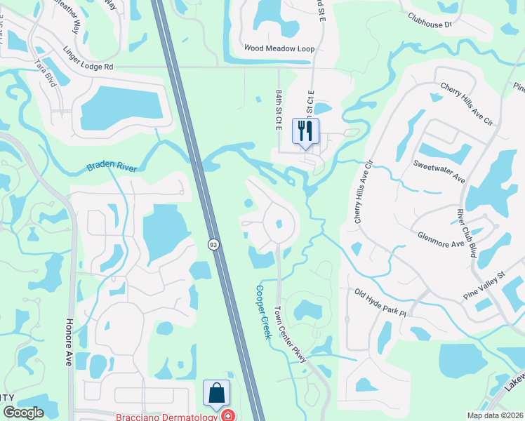 map of restaurants, bars, coffee shops, grocery stores, and more near 8653 Majestic Elm Court in Lakewood Ranch
