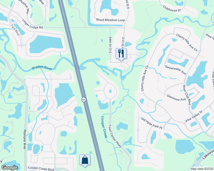 map of restaurants, bars, coffee shops, grocery stores, and more near 8851 White Sage Loop in Lakewood Ranch