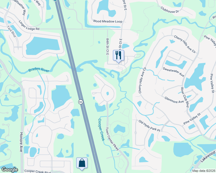 map of restaurants, bars, coffee shops, grocery stores, and more near 8851 White Sage Loop in Lakewood Ranch
