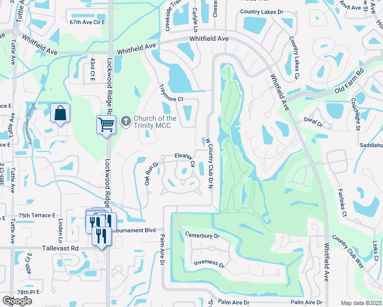 map of restaurants, bars, coffee shops, grocery stores, and more near 7232 Treymore Court in Sarasota