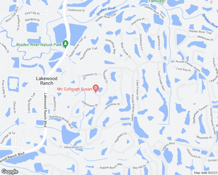 map of restaurants, bars, coffee shops, grocery stores, and more near 12150 Thornhill Court in Bradenton