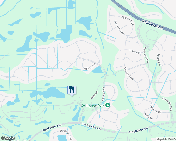 map of restaurants, bars, coffee shops, grocery stores, and more near 16504 Hillside Circle in Bradenton