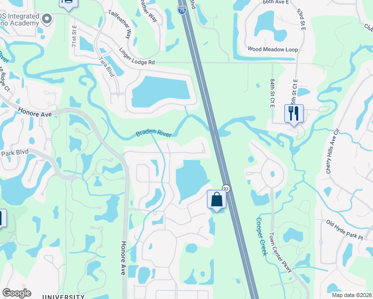 map of restaurants, bars, coffee shops, grocery stores, and more near 7823 Rio Bella Place in Manatee County