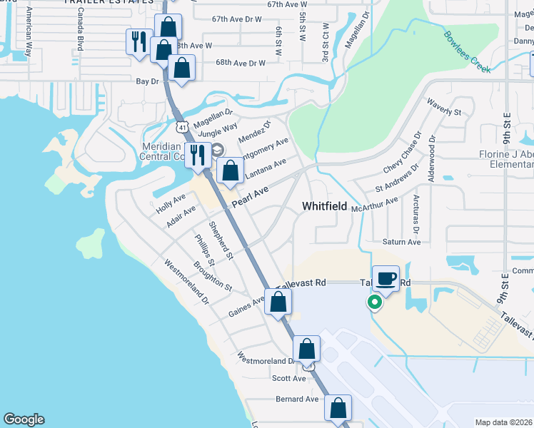 map of restaurants, bars, coffee shops, grocery stores, and more near 333 Whitfield Avenue in Sarasota