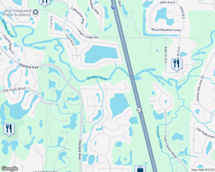 map of restaurants, bars, coffee shops, grocery stores, and more near 7224 San Miguel Cove in Manatee County