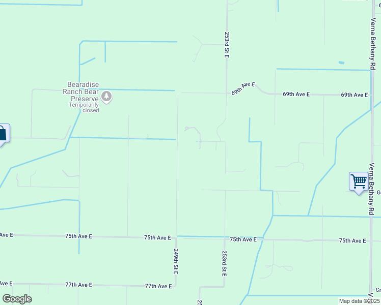 map of restaurants, bars, coffee shops, grocery stores, and more near 25006 71st Avenue East in Myakka City