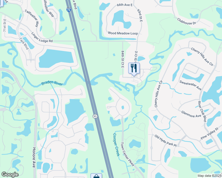 map of restaurants, bars, coffee shops, grocery stores, and more near 7326 Black Walnut Way in Lakewood Ranch
