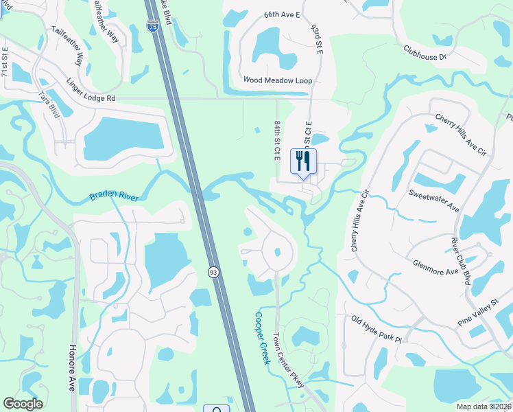 map of restaurants, bars, coffee shops, grocery stores, and more near 7309 Black Walnut Way in Lakewood Ranch