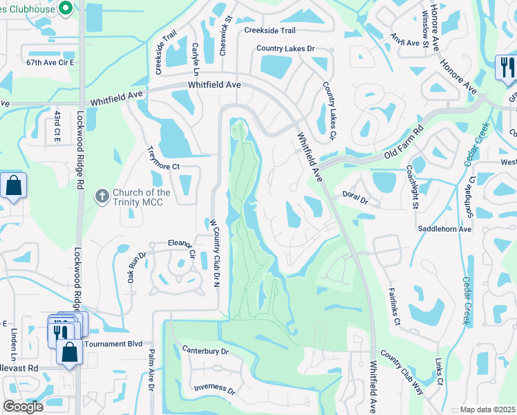 map of restaurants, bars, coffee shops, grocery stores, and more near 5460 Golf Pointe Drive in Sarasota