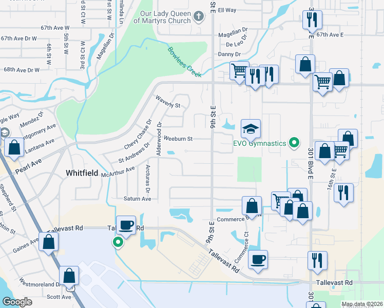map of restaurants, bars, coffee shops, grocery stores, and more near 800 Cypress Wood Lane in Sarasota