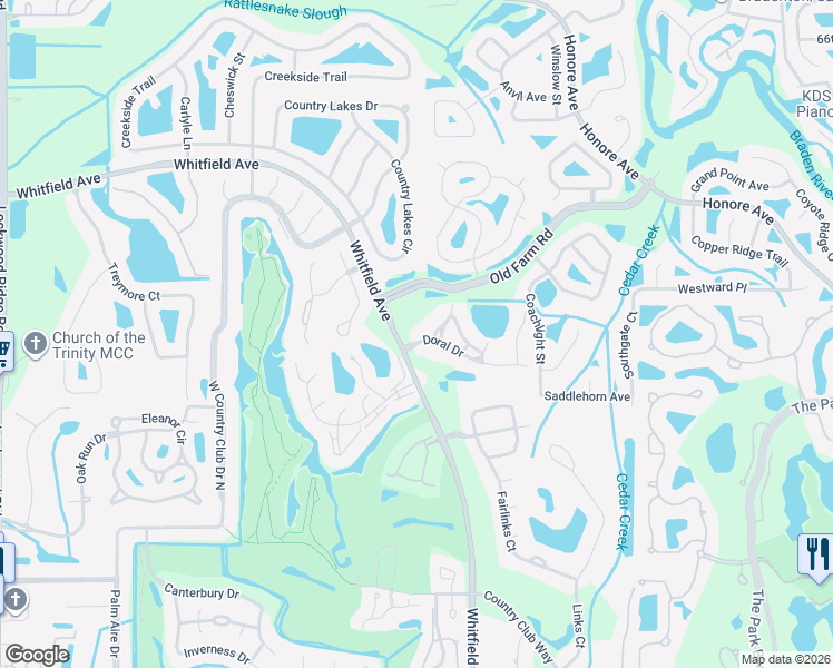 map of restaurants, bars, coffee shops, grocery stores, and more near 5609 Doral Drive in Sarasota
