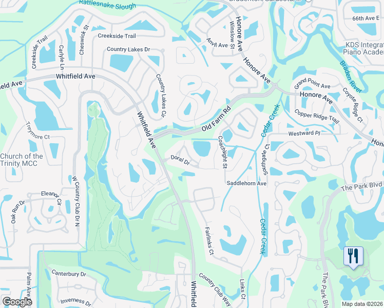 map of restaurants, bars, coffee shops, grocery stores, and more near 7106 Saint Andrews Lane in Sarasota