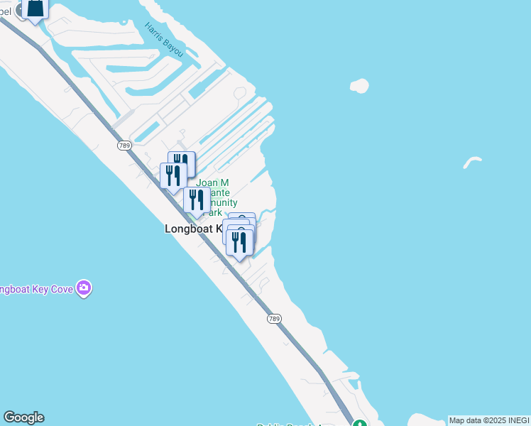 map of restaurants, bars, coffee shops, grocery stores, and more near 5444 Gulf of Mexico Drive in Longboat Key