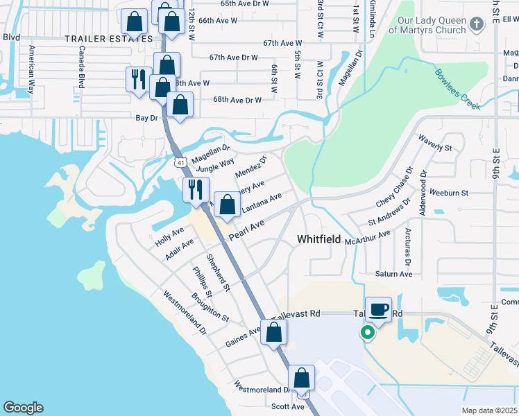 map of restaurants, bars, coffee shops, grocery stores, and more near 332 Lantana Avenue in Sarasota