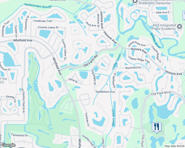 map of restaurants, bars, coffee shops, grocery stores, and more near 6900 Stetson Street Circle in Sarasota