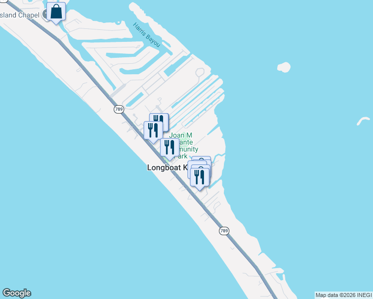 map of restaurants, bars, coffee shops, grocery stores, and more near 561 Gulf Bay Road in Longboat Key