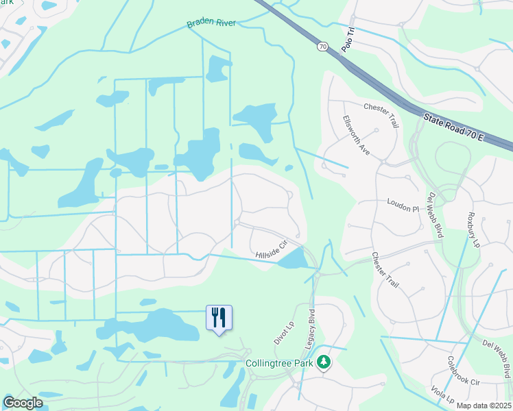 map of restaurants, bars, coffee shops, grocery stores, and more near 16417 Cornwall Lane in Bradenton