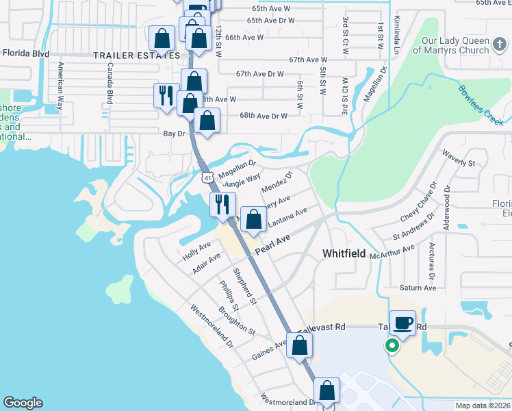 map of restaurants, bars, coffee shops, grocery stores, and more near 315 Montgomery Avenue in Sarasota