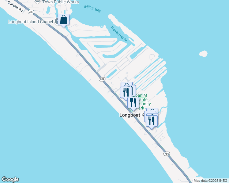 map of restaurants, bars, coffee shops, grocery stores, and more near 5680 Gulf of Mexico Drive in Longboat Key