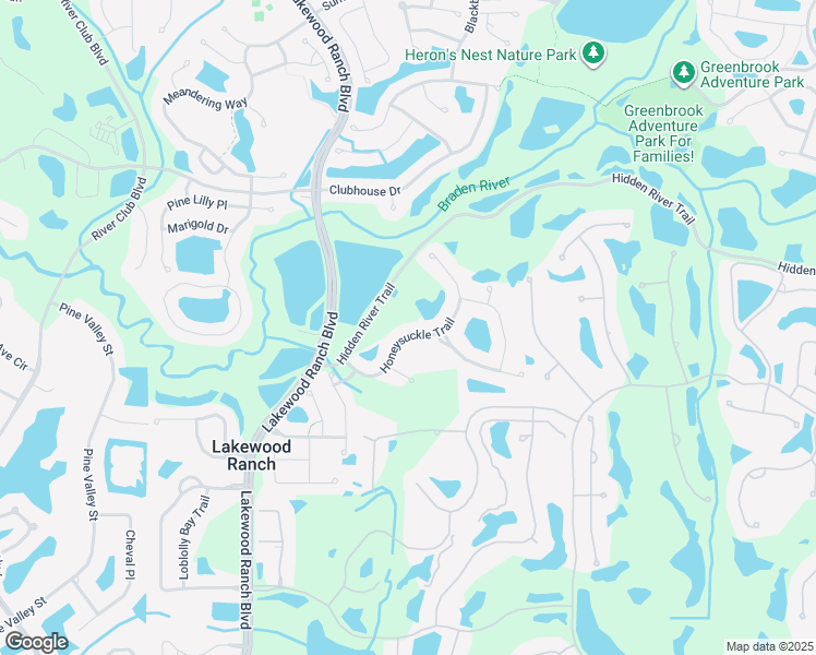 map of restaurants, bars, coffee shops, grocery stores, and more near 6927 Honeysuckle Trail in Lakewood Ranch