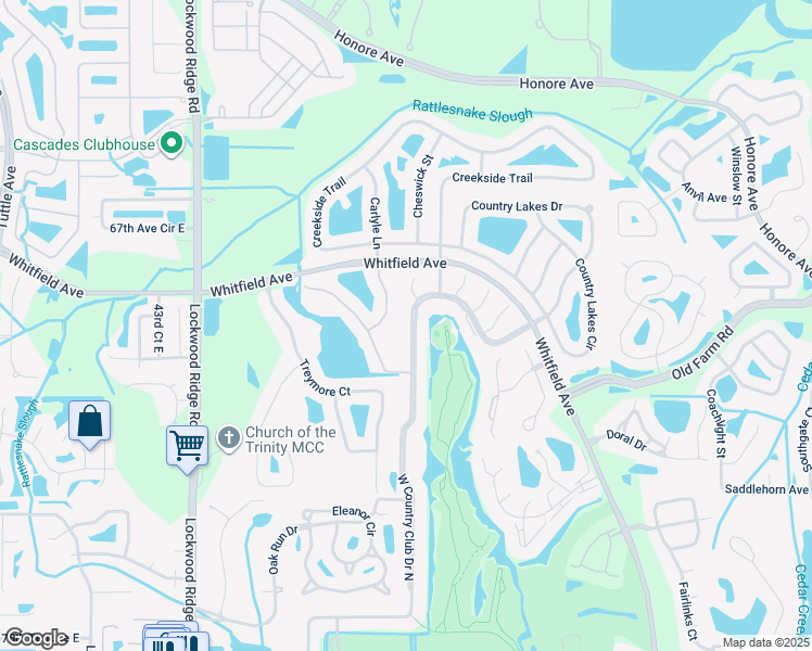 map of restaurants, bars, coffee shops, grocery stores, and more near 7056 Country Club Drive North in Sarasota