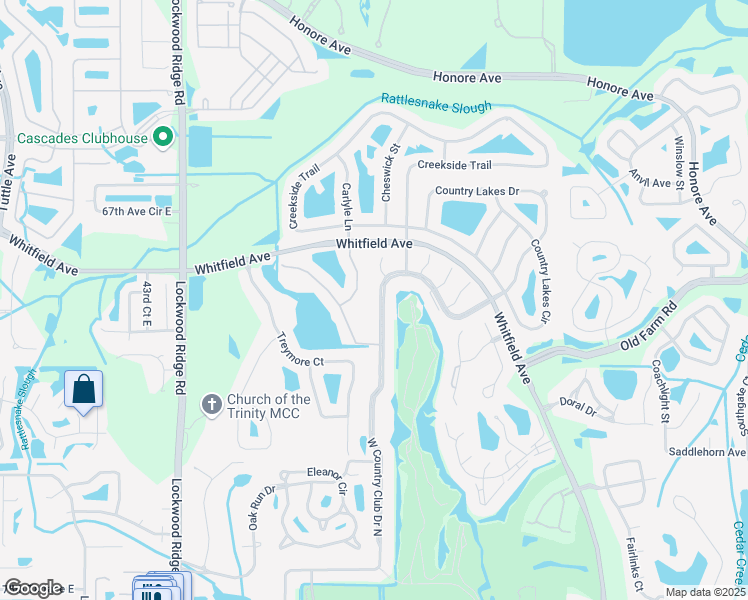 map of restaurants, bars, coffee shops, grocery stores, and more near 7056 Country Club Drive North in Sarasota