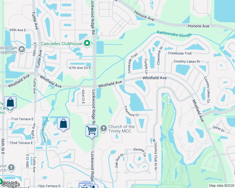 map of restaurants, bars, coffee shops, grocery stores, and more near 6927 Treymore Ct in Sarasota