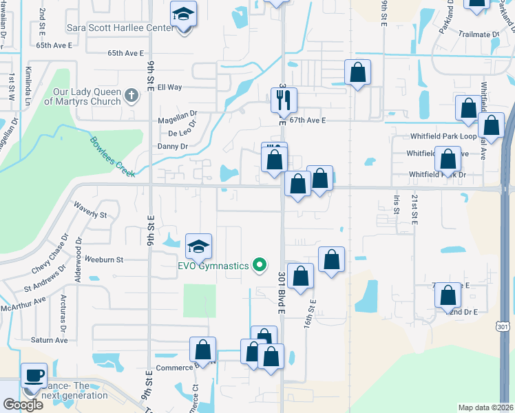 map of restaurants, bars, coffee shops, grocery stores, and more near 1387 Idlewild Court in Sarasota