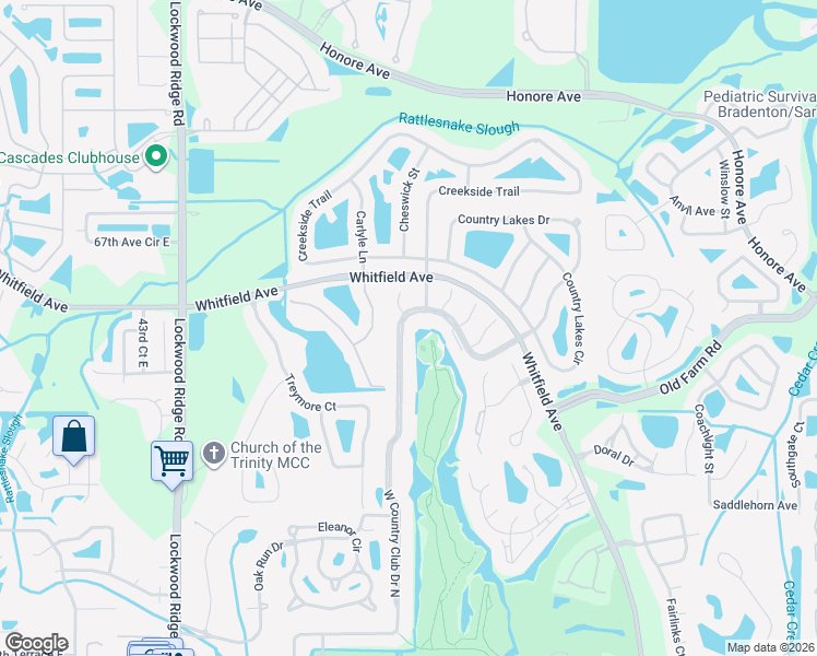 map of restaurants, bars, coffee shops, grocery stores, and more near 7056 Country Club Drive North in Sarasota