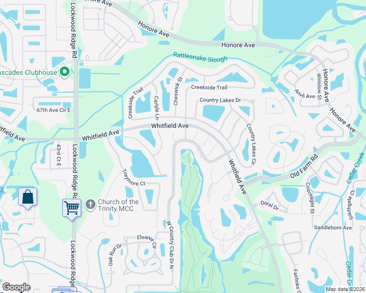 map of restaurants, bars, coffee shops, grocery stores, and more near 6999 West Country Club Drive North in Sarasota