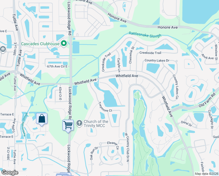 map of restaurants, bars, coffee shops, grocery stores, and more near 4914 Lakescene Place in Sarasota