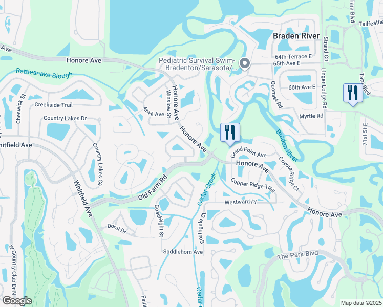 map of restaurants, bars, coffee shops, grocery stores, and more near 6806 Superior Street Circle in Sarasota