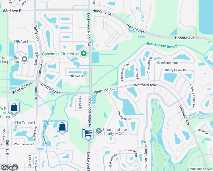 map of restaurants, bars, coffee shops, grocery stores, and more near 6906 Treymore Court in Sarasota