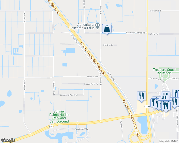 map of restaurants, bars, coffee shops, grocery stores, and more near 8310 Andrews Avenue in Fort Pierce