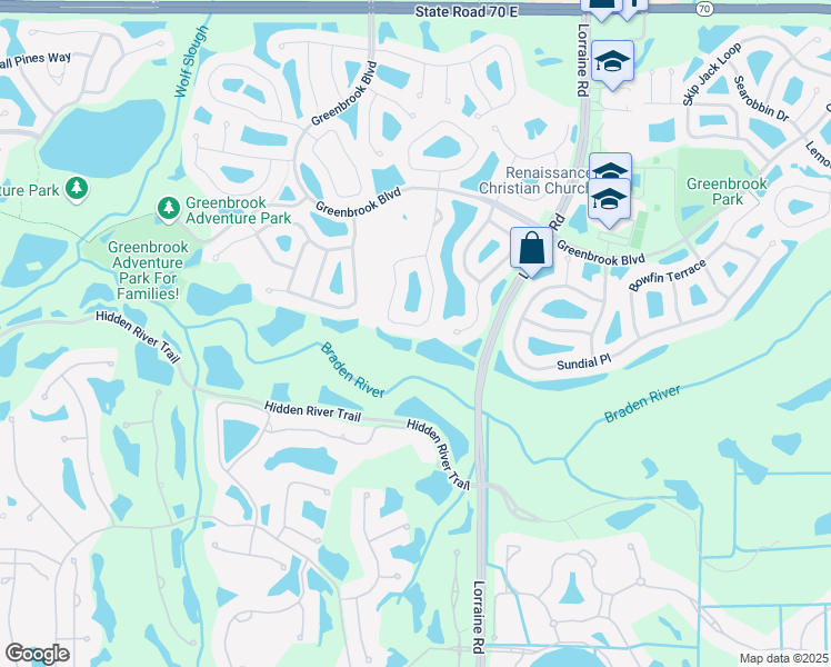 map of restaurants, bars, coffee shops, grocery stores, and more near 13876 Wood Duck Circle in Lakewood Ranch