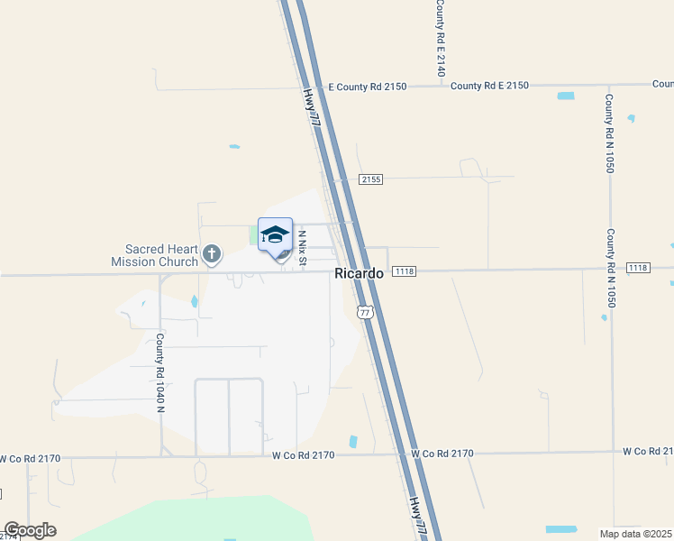 map of restaurants, bars, coffee shops, grocery stores, and more near 138 County Road 2160 West in Kingsville