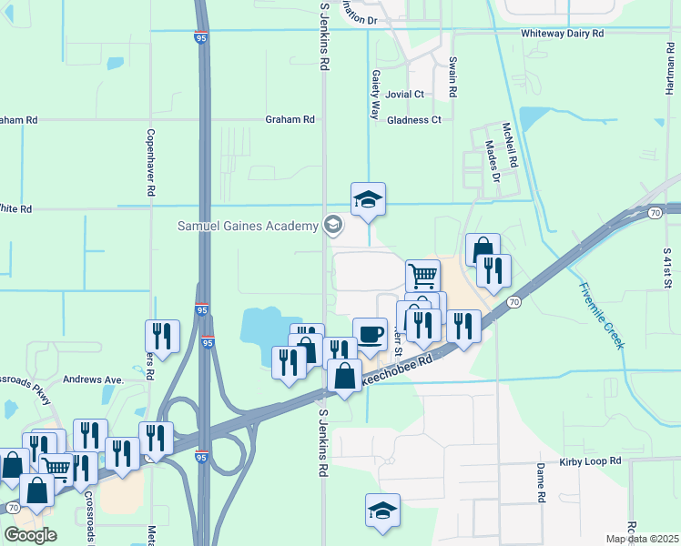 map of restaurants, bars, coffee shops, grocery stores, and more near 1200 Treasure Cay Drive in Fort Pierce