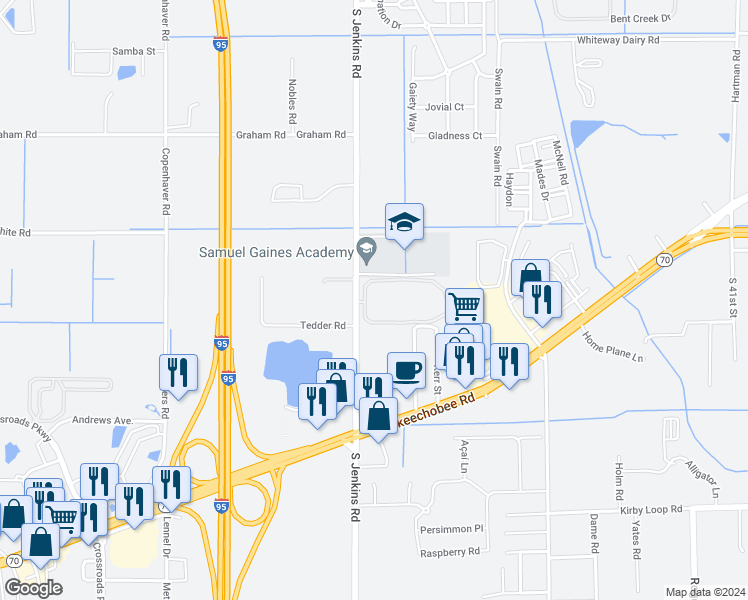 map of restaurants, bars, coffee shops, grocery stores, and more near 1200 Treasure Cay Drive in Fort Pierce
