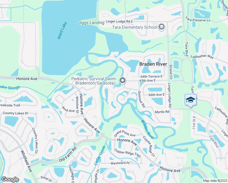 map of restaurants, bars, coffee shops, grocery stores, and more near 6534 Lincoln Road in Bradenton