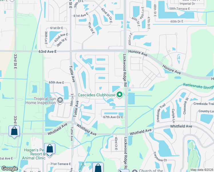 map of restaurants, bars, coffee shops, grocery stores, and more near 6507 43rd Court East in Sarasota