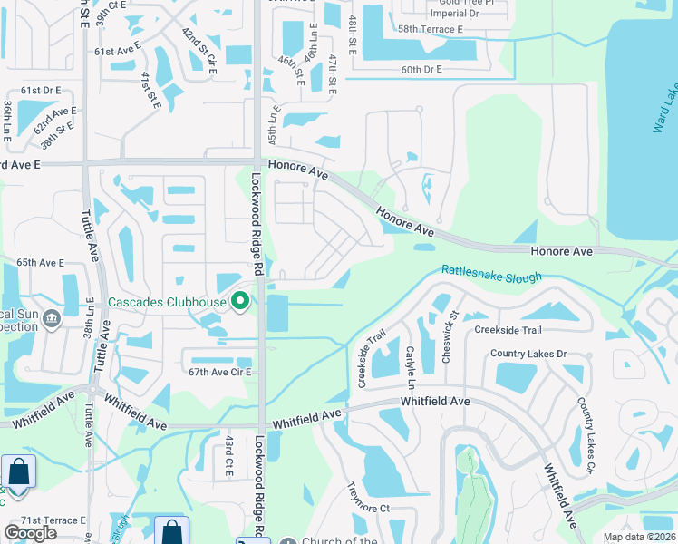 map of restaurants, bars, coffee shops, grocery stores, and more near 4738 Woodbrook Drive in Sarasota