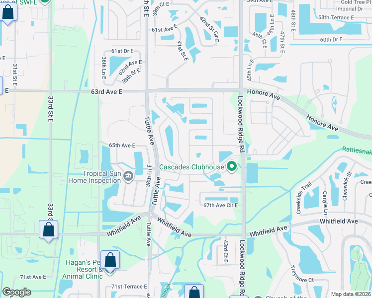 map of restaurants, bars, coffee shops, grocery stores, and more near 6567 41st Court East in Sarasota