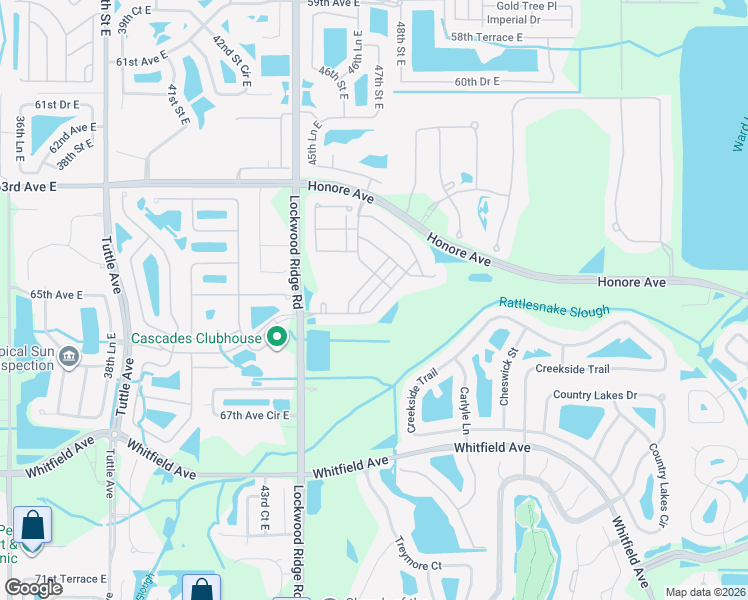 map of restaurants, bars, coffee shops, grocery stores, and more near 4738 Woodbrook Drive in Sarasota